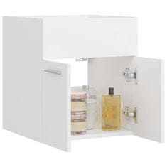 Vidaxl Omarica za umivalnik bela 41x38,5x46 cm iverna plošča
