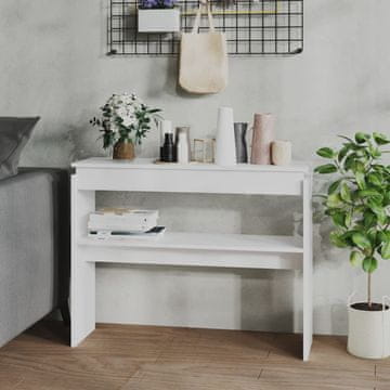 Vidaxl vidaXL Konzolna mizica, bela, 102x30x80 cm, material na osnovi lesa