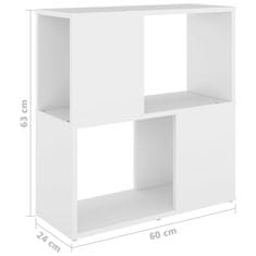 Vidaxl Knjižna omara bela 60x24x63 cm iverna plošča