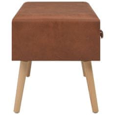 Vidaxl Klubska mizica rjava 80x40x46 cm umetno usnje