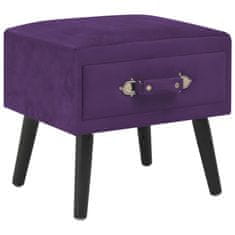 Vidaxl Nočna omarica žamet 40x35x40 cm temno vijolična