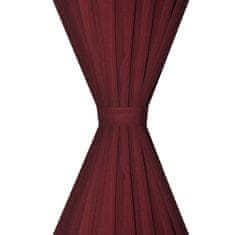 Vidaxl 2 kosa bordo dvoplastnih zaves 140 x 245 cm