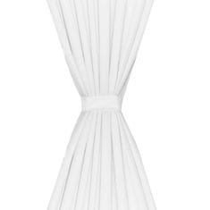 Vidaxl 2 kosa belih dvoplastnih zaves 140 x 245 cm