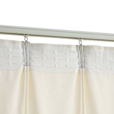 Vidaxl Zatemnitvena zavesa z obešali žametna krem 290x245 cm