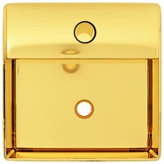 shumee Umivalnik z odprtino za pipo 38x30x11,5 cm keramičen zlat