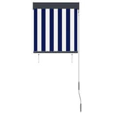 Vidaxl Zunanje rolo senčilo 60x250 cm modro in belo
