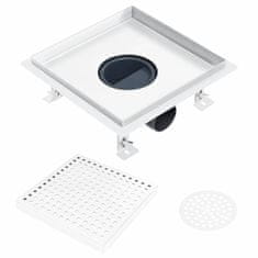 Vidaxl Kanaleta za tuš 20x20 cm nerjaveče jeklo