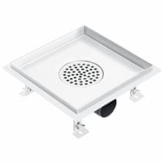 Vidaxl Kanaleta za tuš 20x20 cm nerjaveče jeklo