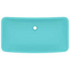Vidaxl Razkošen umivalnik pravokoten mat svetlo zelen 71x38 cm keram.