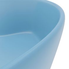 Vidaxl Razkošen umivalnik mat svetlo moder 36x13 cm keramičen