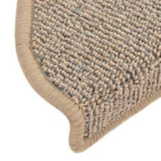 Vidaxl Stopniščne preproge 15 kosov 65x21x4 cm rjave polkrožne velike