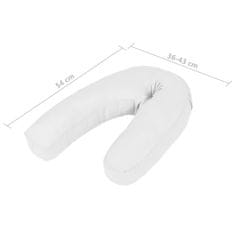 Vidaxl Nosečniški vzglavnik J-oblike 54x(36-43) cm bel