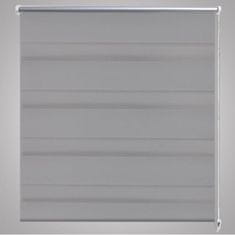 Vidaxl Črtasta Roleta / Senčilo za Zatemnitev Oken 140 x 175 cm Sive Barve