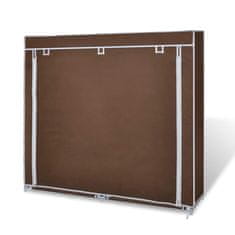 Vidaxl Omara za čevlje iz blaga s prevleko 115 x 28 x 110 cm rjava