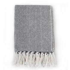 Vidaxl Pregrinjalo iz bombaža ribja kost 220x250 cm mornarsko modro
