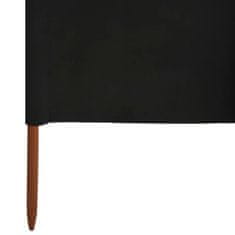 Vidaxl 5-panelni vetrobran tkanina 600x160 cm črn