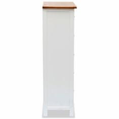 Vidaxl Visok predalnik 45x32x115 cm trdna hrastovina