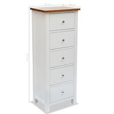 Vidaxl Visok predalnik 45x32x115 cm trdna hrastovina