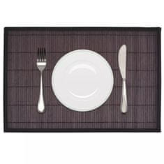 Vidaxl Bambusov pogrinjek 6 kosov 30x45 cm temno rjave barve