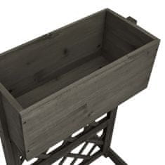 Vidaxl Vrtno cvetlično korito z mrežo sivo 45x30x74 cm trden les jelke