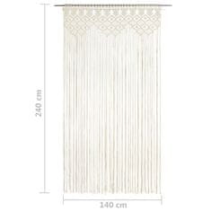 Vidaxl Zavesa makrame 140x240 cm bombaž