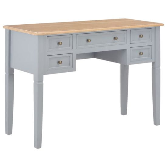 Vidaxl Pisalna miza iz lesa 109,5x45x77,5 cm siva