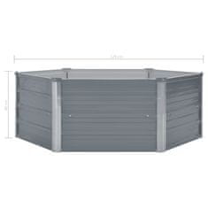 Vidaxl Dvignjeno Vrtno Korito 129x129x46 cm Pocinkano Jeklo Sive Barve