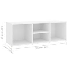 Vidaxl Klop za shranjevanje čevljev bela 105x35x35 cm iverna plošča