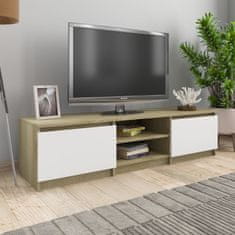 Vidaxl TV omarica bela in sonoma hrast 140x40x35,5 cm iverna plošča