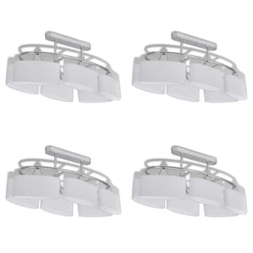 Vidaxl Stropna svetilka z elipsoidnimi steklenimi senčniki 4 kosi E14