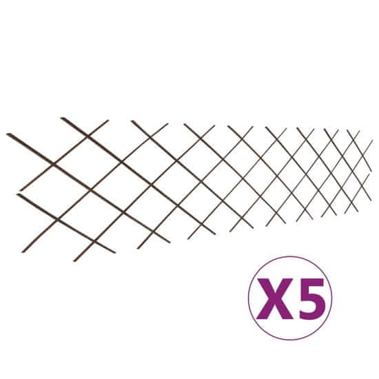 Vidaxl Mrežaste ograje iz vrbe 5 kosov 180x60 cm