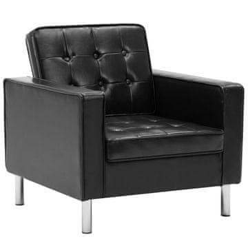 Vidaxl Fotelj črne barve 75x70x75 cm umetno usnje