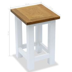 Vidaxl Odstavna mizica 27x24x37 cm trdna hrastovina