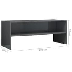 Vidaxl TV omarica visok sijaj siva 100x40x40 cm iverna plošča
