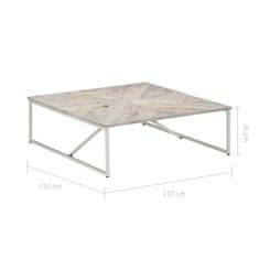 Vidaxl Klubska mizica 110x110x36 cm trden mangov les