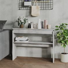 Vidaxl Konzolna mizica betonsko siva 102x30x80 cm iverna plošča
