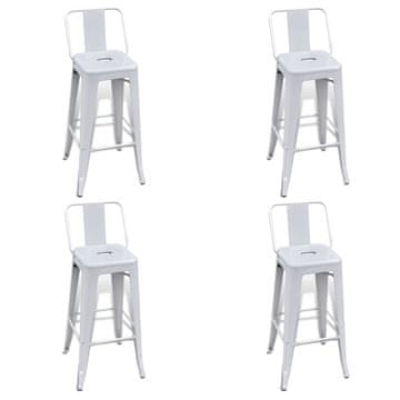 Vidaxl Barski stolčki 4 kosi belo jeklo