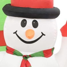 Vidaxl Napihljiva božična dekoracija Božiček in snežak obok LED 223 cm