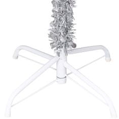 Greatstore Novoletna jelka z LED lučkami in bučkami srebrna 210 cm PET