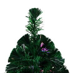 Vidaxl Umetna novoletna jelka s stojalom zelena 120 cm optična vlakna