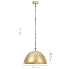 Vidaxl Industrijska starinska viseča svetilka 25W medeninasta 41cm E27