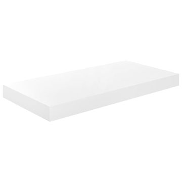 Vidaxl Lebdeča polica visok sijaj bela 50x23x3,8 cm MDF