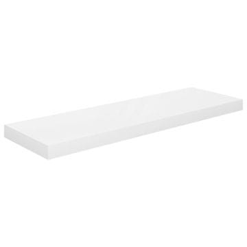 Vidaxl Lebdeča polica visok sijaj bela 80x23,5x3,8 cm MDF