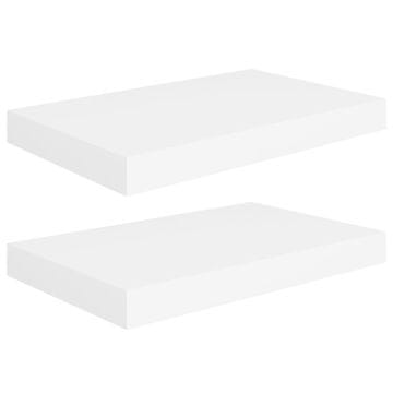 Vidaxl Stenske police 2 kosa bele 40x23x3,8 cm MDF