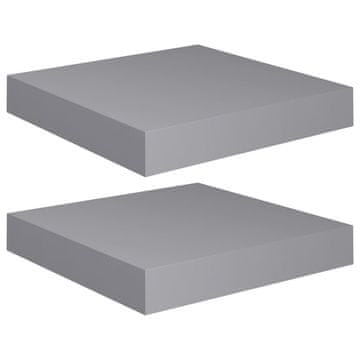 Vidaxl Stenske police 2 kosa sive 23x23,5x3,8 cm MDF