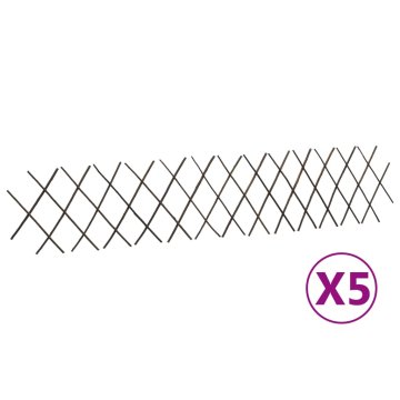 Vidaxl Mrežaste ograje iz vrbe 5 kosov 180x30 cm