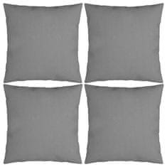 Vidaxl Okrasne blazine 4 kosi sive 50x50 cm blago
