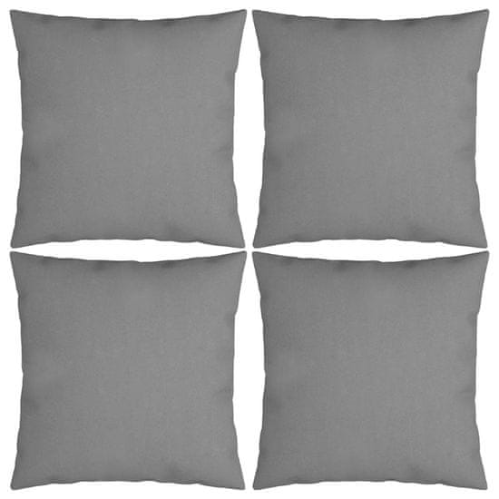 Vidaxl Okrasne blazine 4 kosi sive 50x50 cm blago