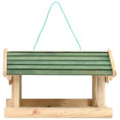 Vidaxl Ptičja hranilnica iz trdnega lesa 35x29,5x21 cm