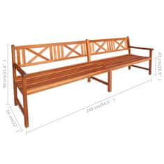 Vidaxl Vrtna klop z blazinami 240 cm trden akacijev les